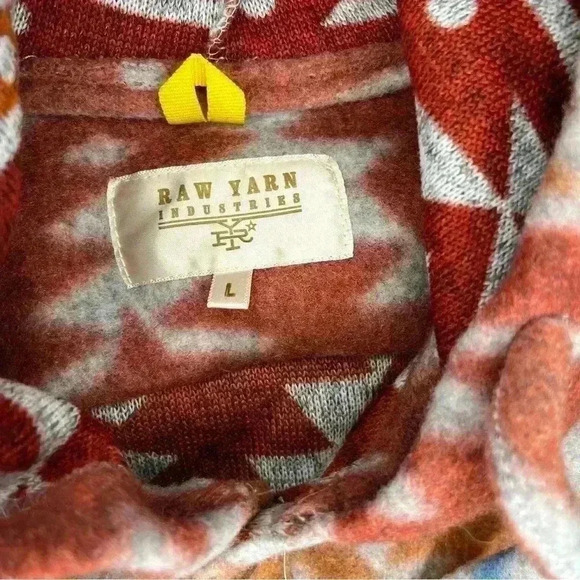 Raw Yarn Industries Fleece Shacket Women’s Men’s Size Large Southwest Aztec - Picture 9 of 9